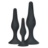 ANAL PLAY TOYJOY Lot de 3 plugs silicone Curvy Noirs